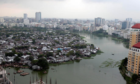 A view of Korail slum, one of Bangladesh's largest, in the capital, Dhaka