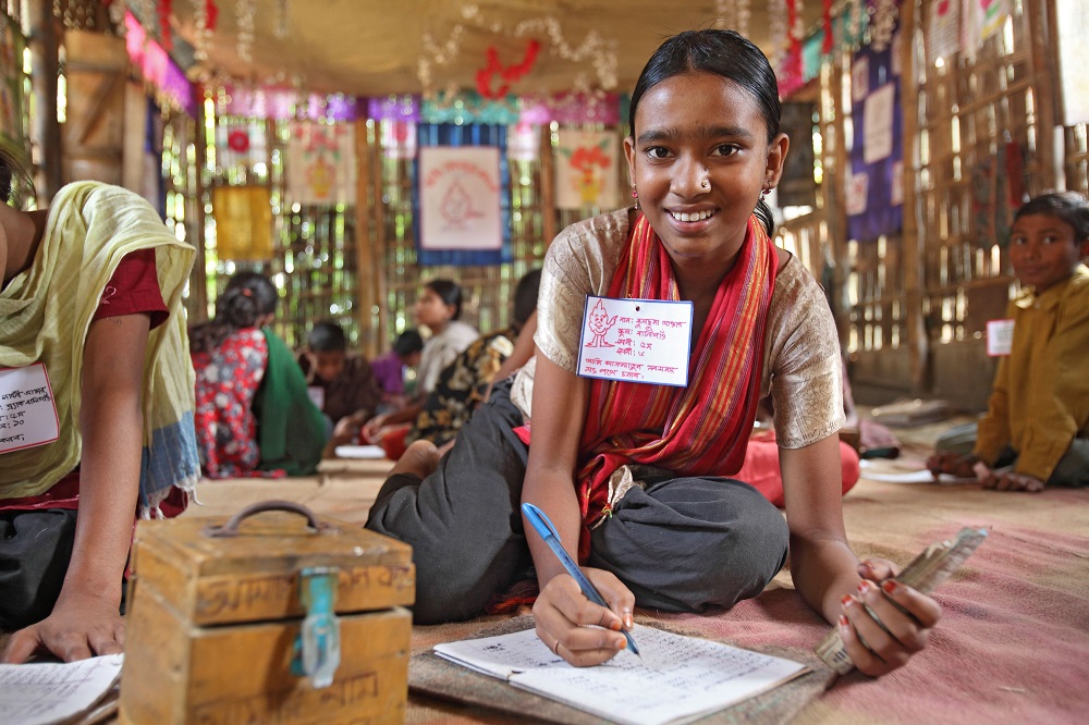 Kulsum is twelve years old. She is a grade V student of BRAC primary school. She lives in Baligaon village at Moulovibazar district, Bangladesh. In partnership with Aflatoun, BRAC teaches children like Kulsum how to save money and how to maintain proper financial records. (Photo: BRAC)