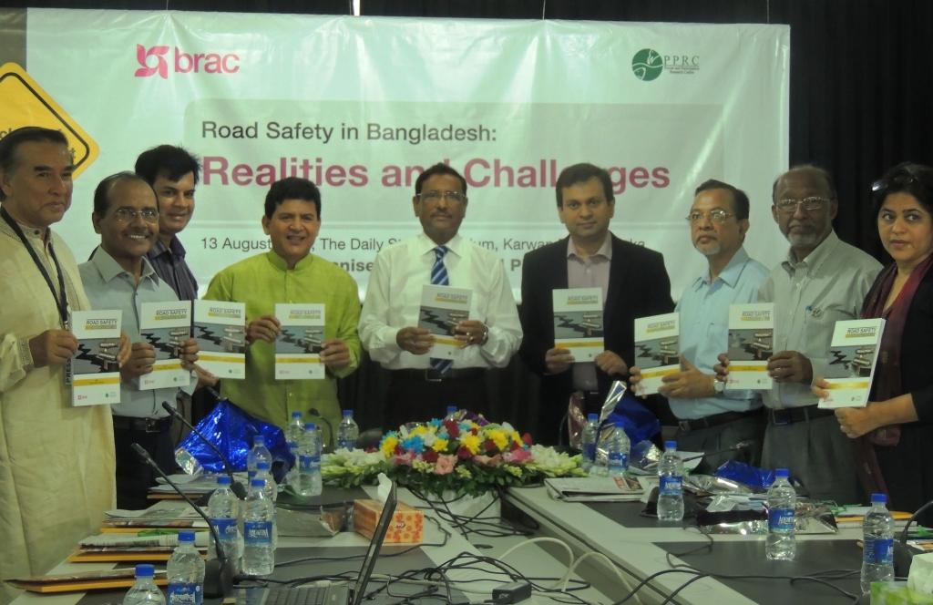 Attendees at the launching of a research report titled ‘Road Safety in Bangladesh: Realities and Challenges’ conducted by Power and Participation Research Centre and BRAC.