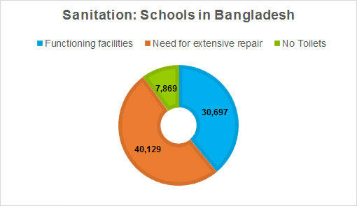 Source: UNICEF WASH for school children South Asia Report, 2012